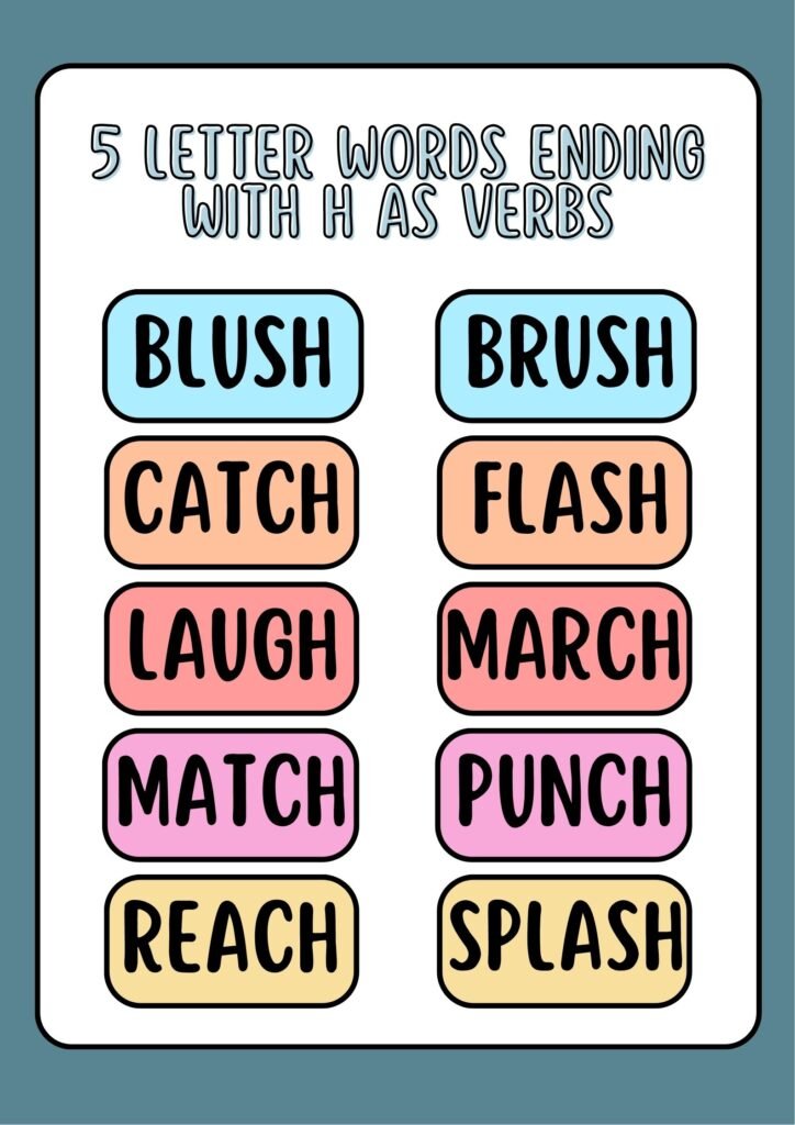 5 Letter Words Ending With H as Verbs
