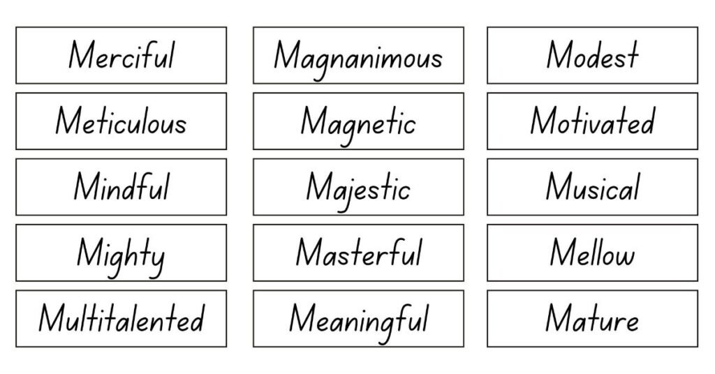 Positive M Words to Describe a Person