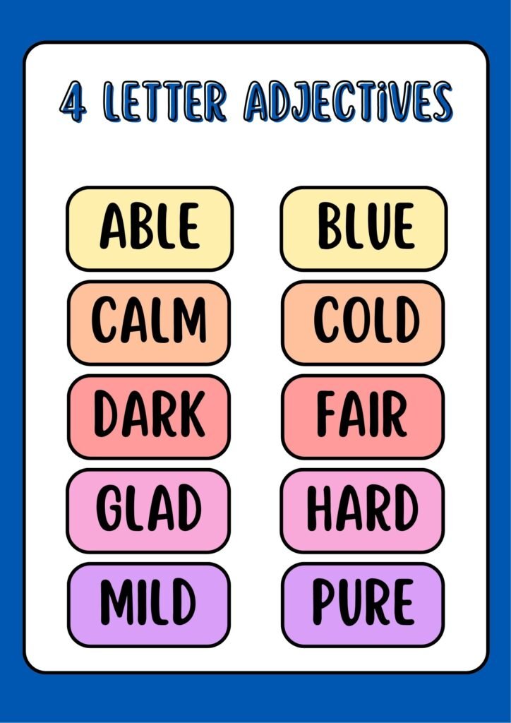 4 Letter Adjectives