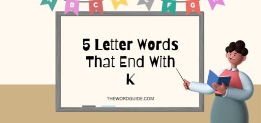 5 Letter Words That End With K