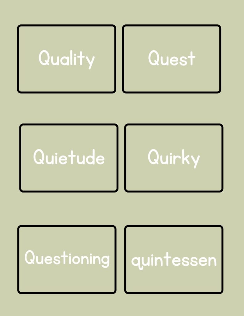 Positive Q Words for a Positive Mindset